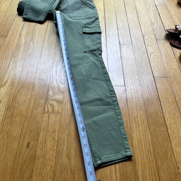 Spanx Size M Sage Green Cotton Rayon Blend Stretch Twill Ankle Cargo Pants - Picture 11 of 16